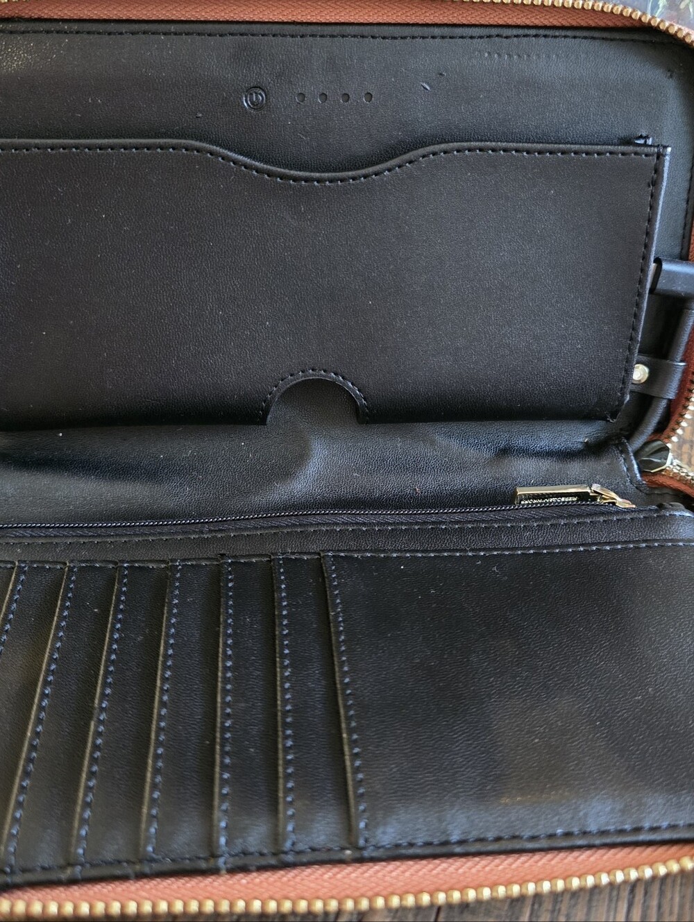 Rebecca Minkoff Pebbled Leather Regan Charging (Iphone) Wristlet - Cognac - Picture 7 of 11